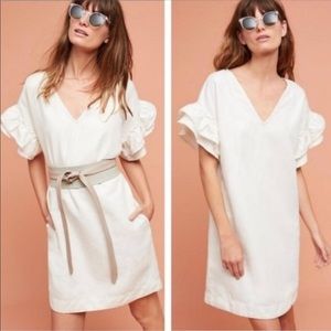 Anthropologie Maeve ruffle sleeve shift dress
